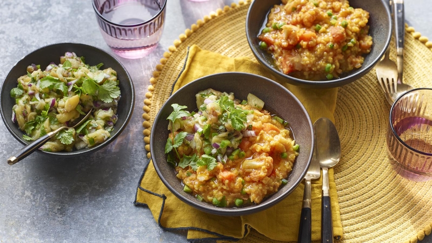 Spiced Lentil and Vegetable Curry with Basmati Rice