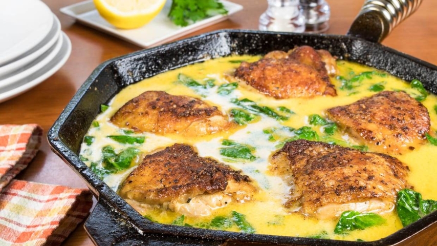 Creamy Lemon Garlic Chicken with Spinach