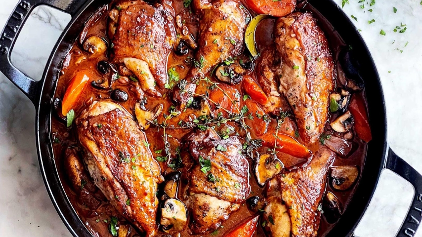 Rooster in Wine