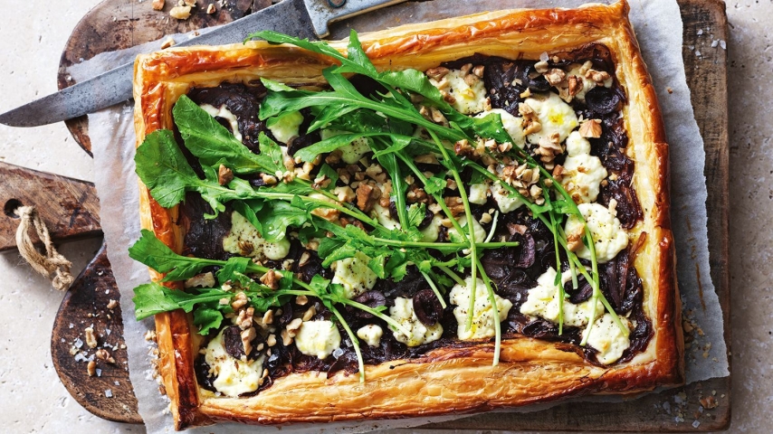 Tarta de Cebolla Caramelizada y Queso de Cabra