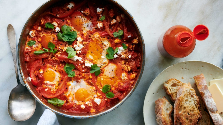 Classic Shakshuka with Bell Peppers and Feta
