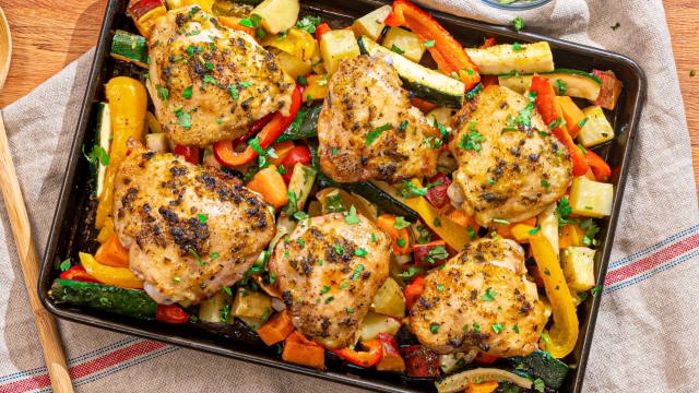 One-Pan Lemon Garlic Chicken with Roasted Vegetables