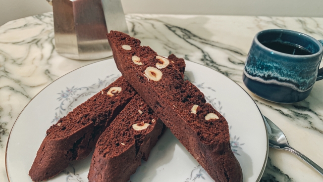 Chocolate Hazelnut Biscotti with Orange Zest