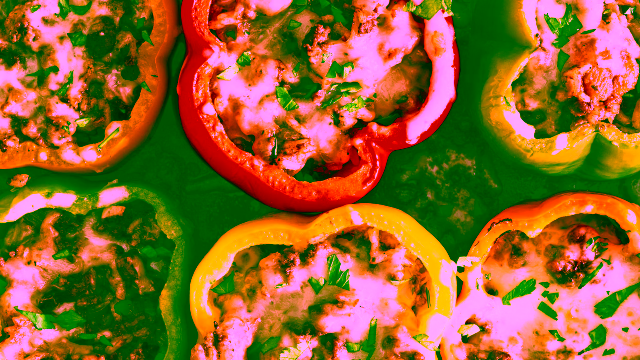 Stuffed Bell Peppers with Ground Beef and Rice