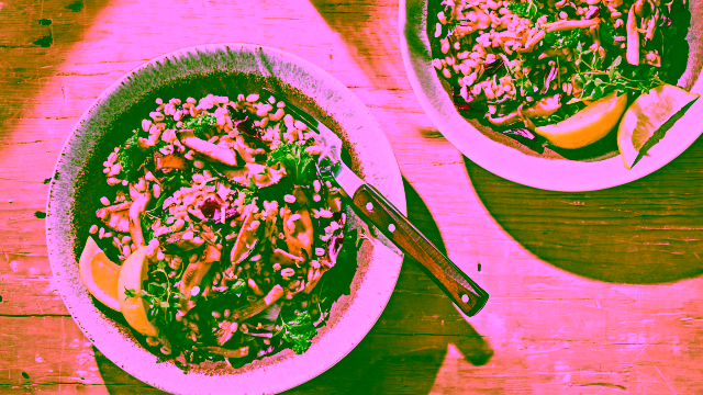 Warm Mushroom and Barley Salad with Lemon Vinaigrette